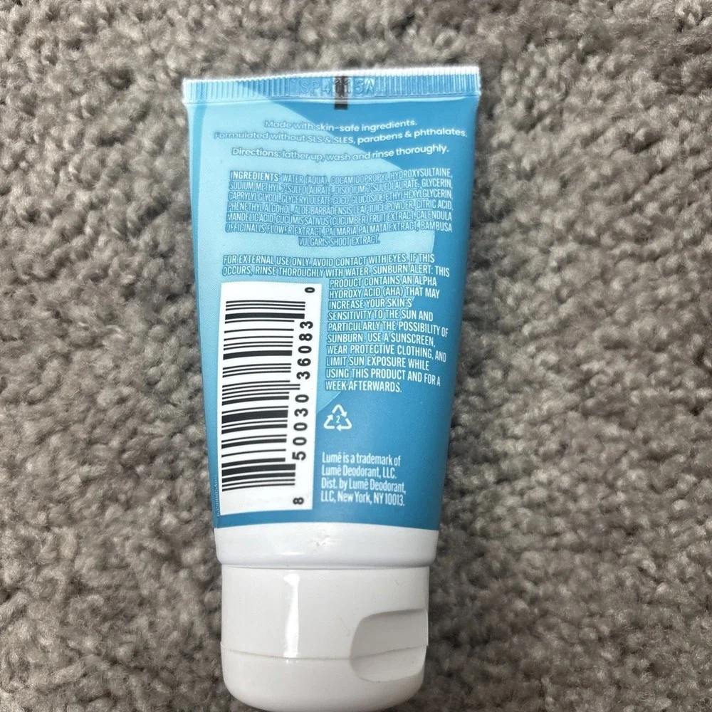 Lume Unscented Acidified Body Wash 1.5 oz Travel‎ Size